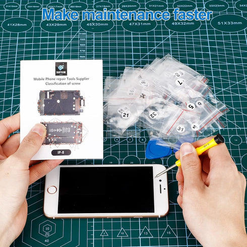 Complete Screw Set with Tools for iPhone 8 2017 A1905 A1863 4.7 inches Repair Tool Kit 4 Screwdrivers Location Map Full 72 Pcs Screw Set with 3 To...