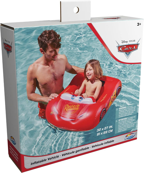 Swimways Disney Pixar Cars Inflatable Water Boat Vehicle, Inflatable Pool Floats and Kids Pool Toys, Cars Pool Party Supplies for Kids Aged 3 & Up...