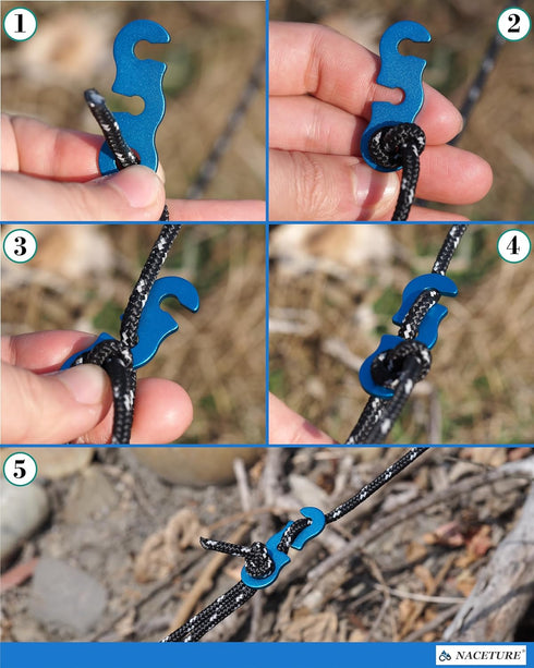 Rope Tensioner (20 Pack) Aluminum Alloy Camping Tent Guyline Cord Adjuster Camping of Gear for Camping, Hiking, Backpacking Ultralight Tent Stakes...