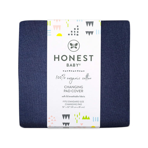 HonestBaby unisex baby Organic Cotton Changing Pad Cover and Toddler Sleepers, Navy, One Size US...