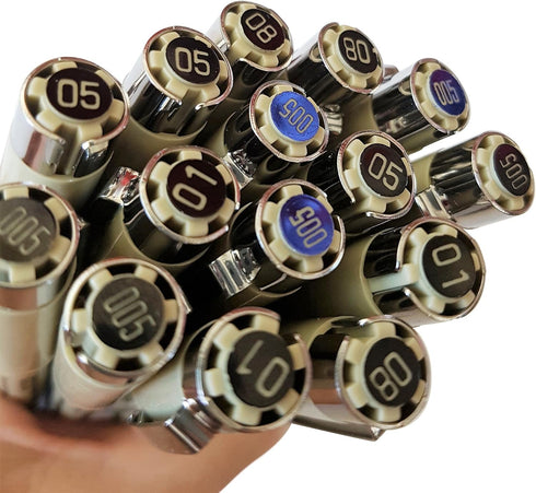 Sakura Pigma Micron pen 08 Black felt tip artist drawing pens - 8 pen set...