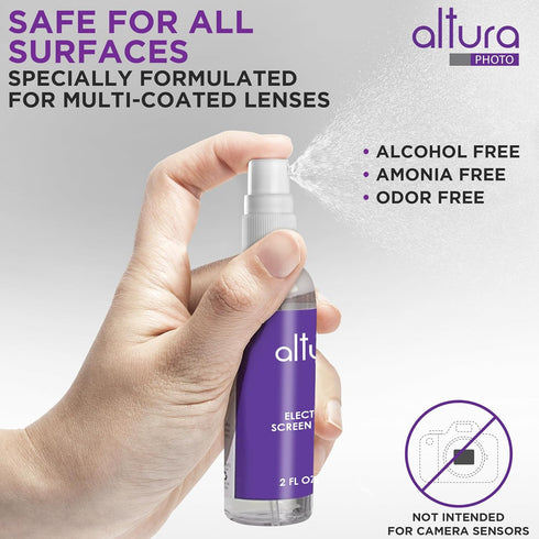 Altura Photo Professional Cleaning Kit for DSLR Cameras and Sensitive Electronics Bundle with 2oz Altura Photo Spray Lens and LCD Cleaner - Camera...