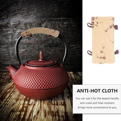 Cabilock Teapot Handle Covers Teapot Handle Cover Sleeve: Non Slip Kettle Handle Protectors Vintage Japanese Style Kettle Handle Sleeve for Kitche...