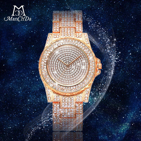 ManChDa Diamond Watch for Women Iced Out Watch Bling Rhinestone Watches...