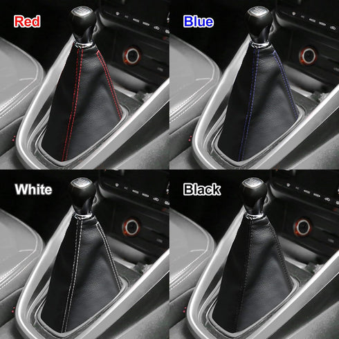 X AUTOHAUX 0.63 Inch Inner Hole Dia PVC Faux Leather Gear Shifter Knob Cover Car Dust Boot 20 x 24cm...
