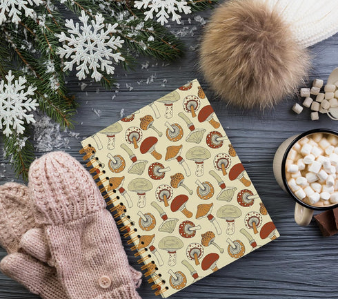 Vintage Mushroom Journal Notebook,Mushroom Notebooks for Women Work Office School Student Teacher,Retro Hardcover Spiral Notebook 5.5x8.3...