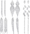 Sureio 6 Pairs Long Earrings Silver Chandelier Tassel Dangle Earrings for Women Wedding Prom Party Jewelry Fringe Rhinestone Earrings Boho Tassel ...