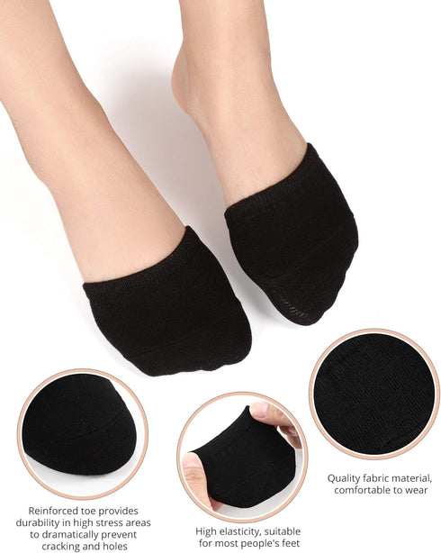 SATINIOR 8 Pairs Toe Topper Socks for Women, Mule Toe Topper Liner Half Socks Cotton Seamless...