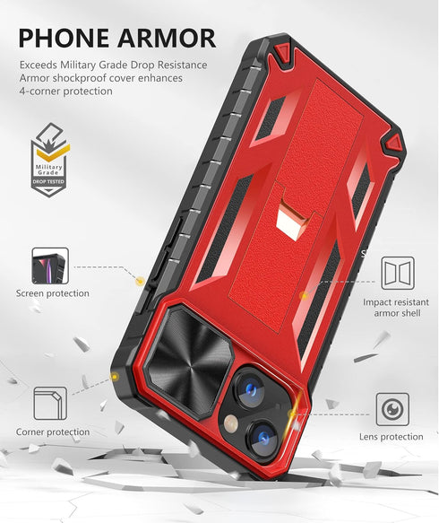 SOiOS for iPhone 13 iPhone14 Case with stand: iPhone 13 iPhone14 Cover with Kickstand | Shockproof Military Grade Protective Cell Phone Case | TPU...