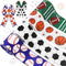 4 Rolls 20 Yards Sports Themed Wired Edge Ribbon, 2.5" Football Baseball Basketball Soccer Printed Burlap Ribbon for Birthday Sports Camp Party De...