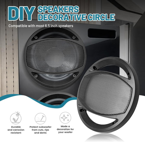 6.5 Inch Car Audio Speaker Hollow Mesh Subwoofer Grill, 6 1/2 Inch Sub Woofer Cover Grill Decorative Guard Protector W/8*Screws...