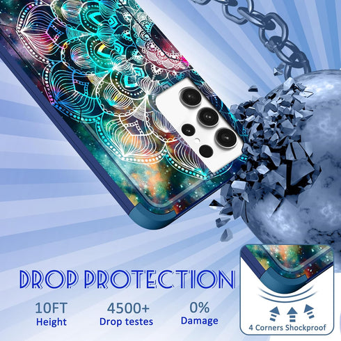 for S21 Ultra Phone Case - Heavy Duty Protective Phone Cover for Women Men Girls Boys Hard Cases for Samsung Galaxy S21 Ultra,Mandala...