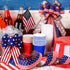 Solsew 3 Rolls Red White and Blue Patriotic Ribbons Double Sided 4th of July Ribbon 18 Yards Patriotic 2.5 Inch Burlap Wired Edge Ribbon Independe...