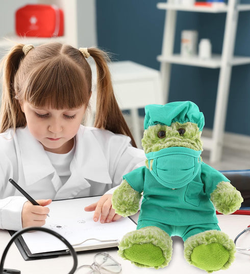 DolliBu Sitting Alligator Doctor Plush Toy - Super Soft Alligator Doctor Stuffed Animal Dress Up with Cute Uniform and Cap Outfit - Gift for Docto...