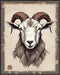 Posterizer 1 pcs- Portrait of a goat in a brown frame-Art for Animal Lovers- Gift for Men Women Entrepreneur Teens-Living Room Bedroom Decor- unfr...