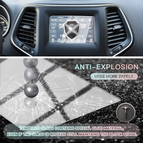 CDEFG for 2019 2020 2021 Cherokee Uconnect Navigation Touchscreen Protector Center Control Touchscreen Protector, Tempered Glass HD Scratch Resist...