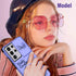 (2in1 for Samsung Galaxy S21 Ultra Case for Women Cute Girls Butterfly Phone Cover Pretty Girly Purple Butterfly Design with Camera Cover+ Ring St...