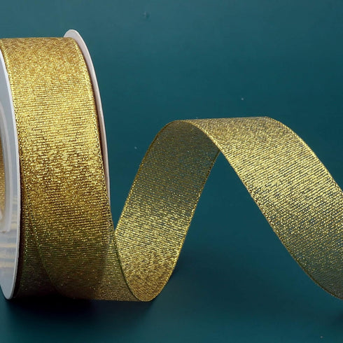 1 Inch Glitter Gold Ribbon, Ribbon for Gift Wrapping, Holiday Party, Wedding Decorations, 25 Yards Fabric Ribbon for Balloons, Sewing, and Floral ...