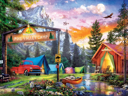 MasterPieces 300 Piece EZ Grip Jigsaw Puzzle - Pine Valley Camp - 18"x24"...