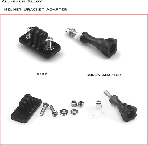 Universal Helmet Fixed Mounts, Camera Metal Bracket Adapter, Camera Accessories for GoPro Series Sport Camera/Skydiving Helmet with 1/4" Screw Ada...