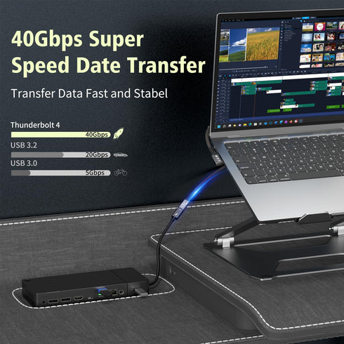 USB C 4 Extension Cable, with Thunderbolt 4 Cable, 240 W Charging Cable, 40 Gbps Data Cable, 8K @ 60Hz 4K, PD3.1, USB C Female Cable, for Hub, Doc...