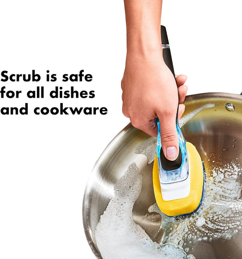 OXO NEW Good Grips Soap Dispensing Dish Scrub, Yellow...