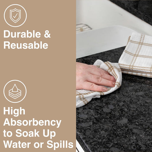 T-Fal Premium Waffle Dish Cloths: Highly Absorbent, Super Soft Long Lasting - 100% Cotton, 12"x13" Flat Waffle Dish Towel for Cleaning & Drying Di...