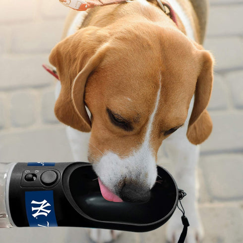 MLB Dog Water Bottle - New York Yankees Baseball Pet Water Bottle. Best Cat Water Bottle. Water Fountain Dispenser for Dogs & Cats, 13.5oz Cool Pe...