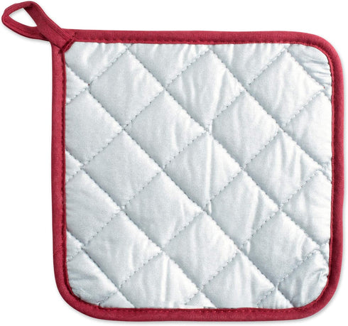 DII Basic Terry Collection Quilted 100% Cotton, Potholder, Barn Red, 3 Piece...