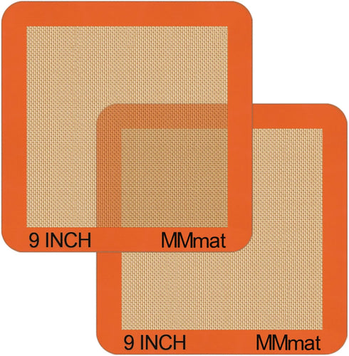 Silicone Baking Mats Set of 2 Square Non-Stick Reusable Air Fryer Linner - Best German Silicone - 9 inch...