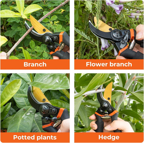 Bypass Pruning Shears for Garden - Effortless Pruning Shears for Grapevines, Bonsai Gardens - Trim Tree Branches and Flowers with Ease, with SK5 S...