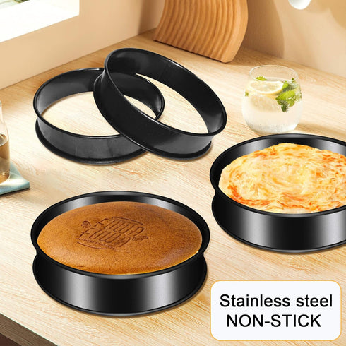 6Pack Crumpet Rings NONSTICK English Muffin Rings 4"-Round Crumpet Molds -Stainless Steel Tart Rings-Ring molds for Cooking Baking-Round Metal Coo...