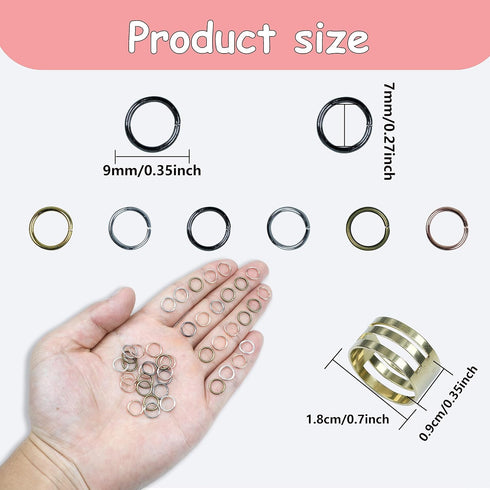 YAKA 900Pcs 9mm1Box 6 Colors Open Jump Ring,Ring Jewelry Keychain for Jewelry Making Accessories,1Pcc Jump Ring Open/Close Tool and 1Pcs Clear Box...