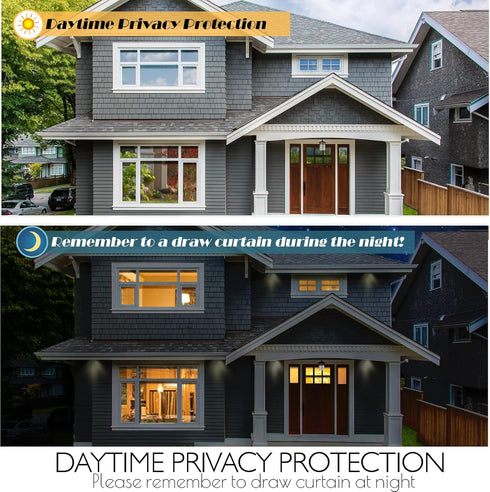 HIDBEA One Way Window Privacy Film Daytime, Heat Control UV Blocking Reflective Mirror Window Tint for Home, Non-Adhesive Self Static Cling Window...