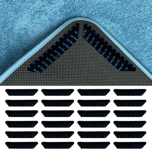 24 PCS Rug Tape?Rug Gripper Pads?Non Slip Rug Grippers?Non Slip Rug Pads for Hardwood Floors and Tiles?Hold Carpet in Place on Hardwood Floors and...
