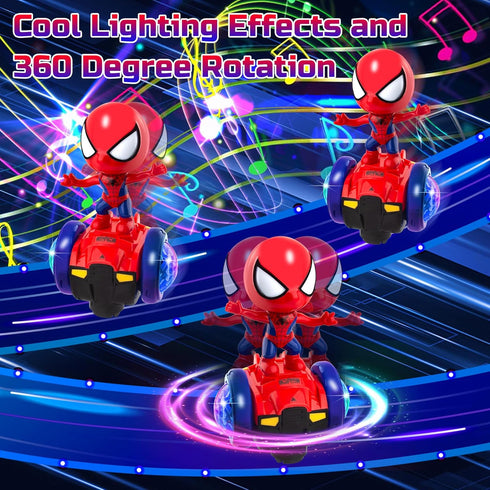 Musical Dancing Robot Toys for Kids 3-5 Years Old, Spiderman Toys for Boys 4-6 Years Old, Car Toys with Flashing Light and Music, Kids Toys for Ag...
