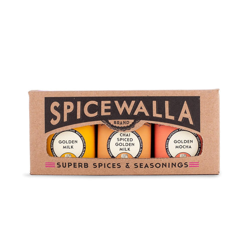Spicewalla Golden Milk Turmeric Latte Powder 3-Pack Sampler Collection - Classic Golden Milk (1.5 oz), Chai Spiced (1.3 oz) & Golden Mocha (1.3 oz...