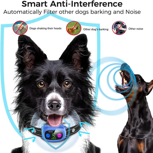 Dog Bark Collar, Smart Bark Collar for Small Medium Dogs, Automatic No Shock Anti Barking Training Collar, Rechargeable No Bark Collar. Stop Barki...