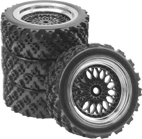 ShareGoo RC 1/10 On Road Tires & Wheel 12mm Hex Plastics Rims Compatible with Tamiya TT01 TT02 Kyosho Sakura D3 Traxxas 4Tec 2.0 1/10 RC On Road R...