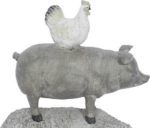 Deco 79 Polystone Farm Animals Decorative Sculpture Stacked Home Decor Statue, Accent Figurine 9" x 4" x 12", Gray...