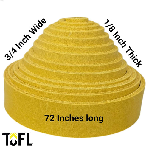 TOFL Genuine Top-Grain Leather Strap | 72 Inches Long | 3/4 Inch Wide | 1/8 Inch Thick (7-8 oz) | 1 Leather Strip for DIY Arts & Craft Projects, C...