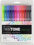 Tombow 61500 Twintone Marker Set, Bright, 12-Pack. Double-Sided Markers for Bold and Precise Writing...