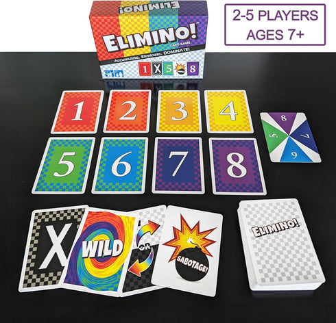 Elimino! Card Game - Designed by 11 & 13 Year Old Sisters! A Modern Update on The Classic Card Game Garbage (or Trash) | Great Gift Idea for Kids,...