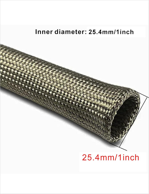 Heat Shield Sleeve Fuel Line Heat Shield Auto Hose Spark Plug Wire Cover Protectors Boots Roll 2500 Degree for Car&Auto Wire Loom Brake Cable (1" ...