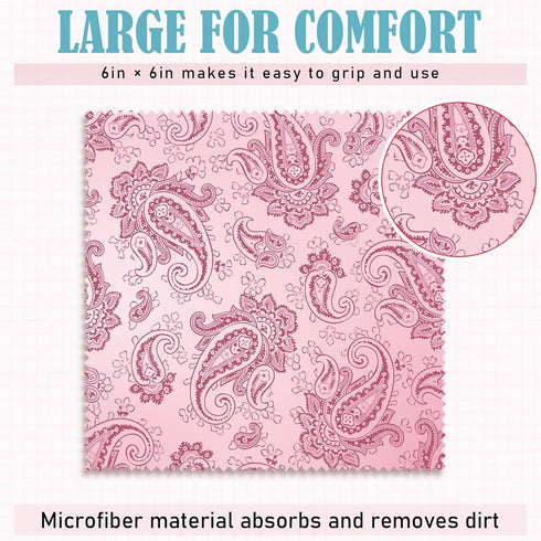 20 Pcs Microfiber Cleaning Cloth Cute Paisley Waves Design Microfiber Cloth Soft Multicolor Glasses Cleaner Cloth for Eyeglasses Camera Lens Cell ...