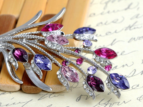 Alilang Multicolored Crystal Rhinestones Flower Floral Bouquet Wedding Banquet Brooch Pin...