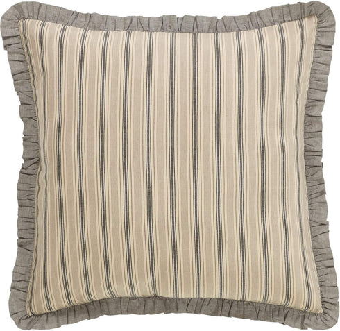 VHC Brands Farmhouse Bedding-Sawyer Mill Tan Fabric Euro Sham, 26x26, Dark Creme White...