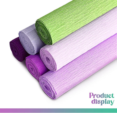 Gersoniel 57 Pieces Crepe Paper Flower DIY Kits 6 Rolls 35g Crepe Paper Rolls 50 Pcs Floral Iron Wire 1 Roll 50 Meter for Birthday Party Wedding (...