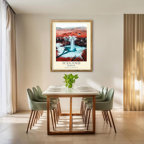 Posterizer 1 pcs-Iceland Reykjavik Landscape Travel Print-Adventure Wall Art-GIft for Men Women Teens-Decor for Home & Office- unframed wall art...