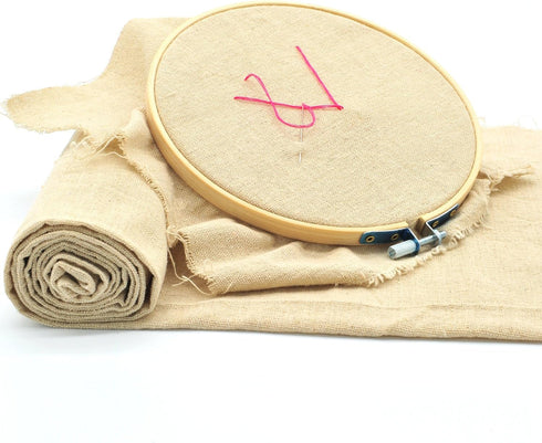 Natural Linen Needlework Embroidery Fabric Cross Stitching Aida Cloth 62" by 1 Yard Rose Flavor...